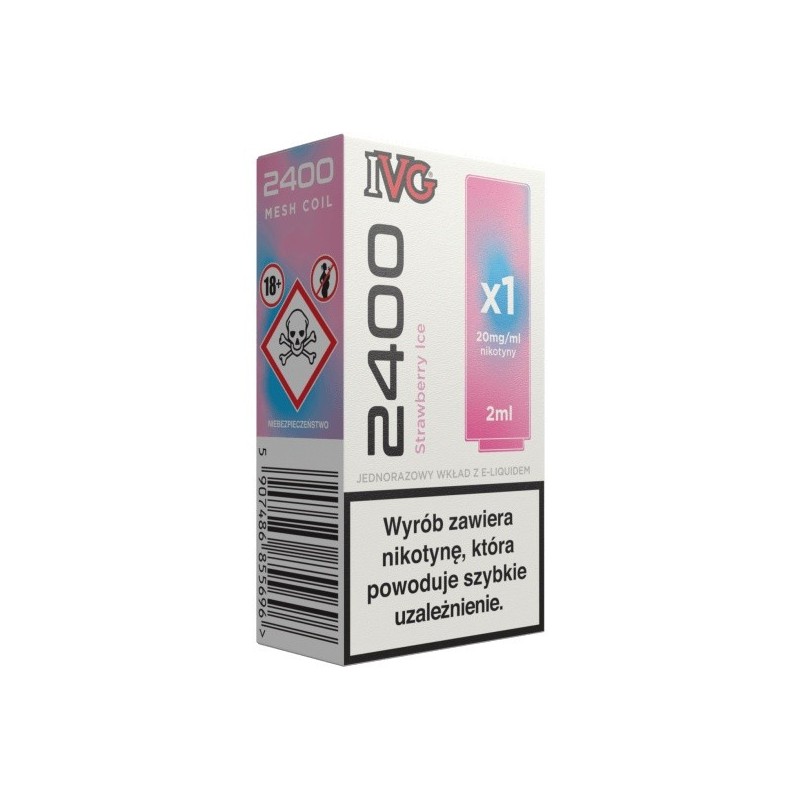 IVG 2400 Pod Strawberry Ice 20mg 2ml | Eliq Vapoteur