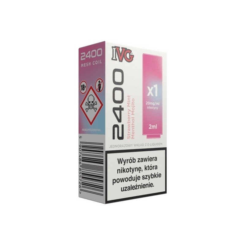 IVG 2400 Pod Strawberry Mint Menthol Mojito | Eliq Vapoteur