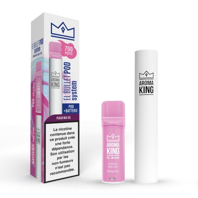 Aroma King El Bullet - Batterie + Recharge Pêche Mix Glacé (A25) | Eliq Vapoteur