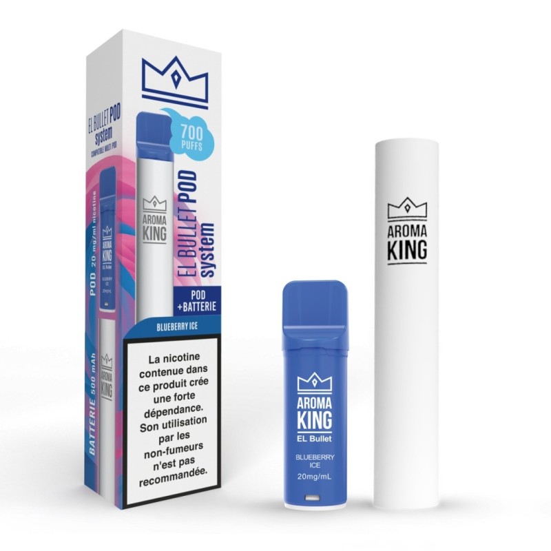 Aroma King El Bullet - Batterie + Recharge Myrtille Glacée (A25) | Eliq Vapoteur