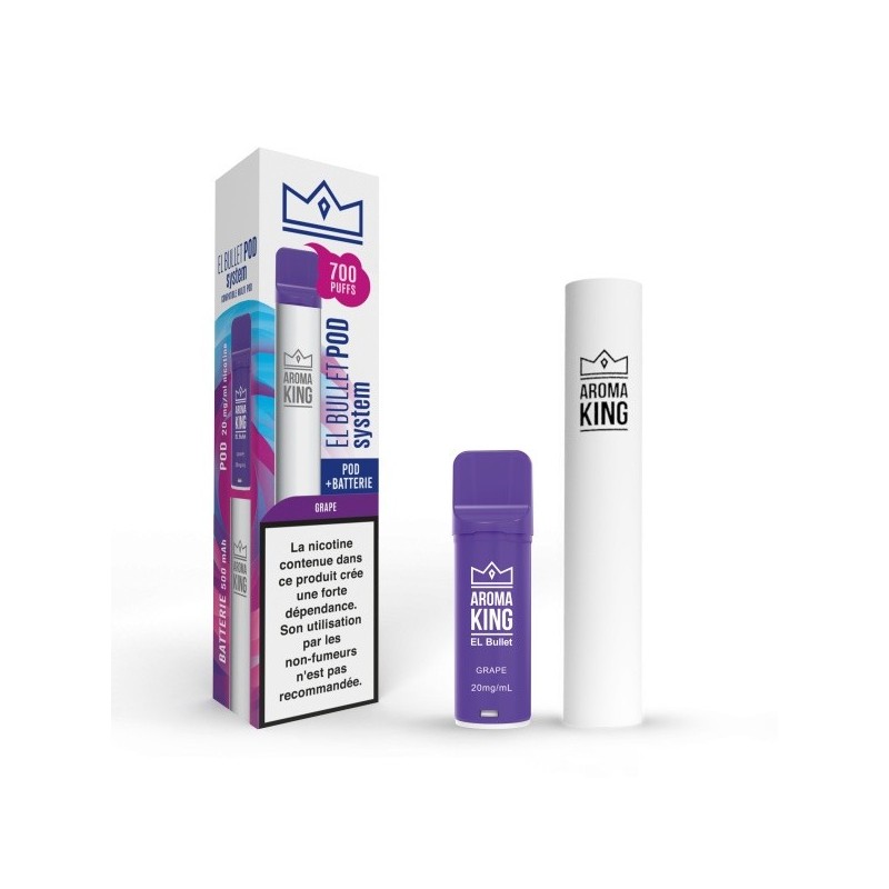 Aroma King El Bullet - Batterie + Recharge Raisin (A25) | Eliq Vapoteur