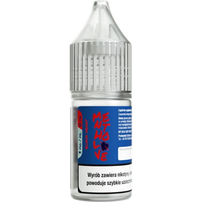 Liquid Mentholove Nicotine - Black Heart 3mg | EliqVapoteur