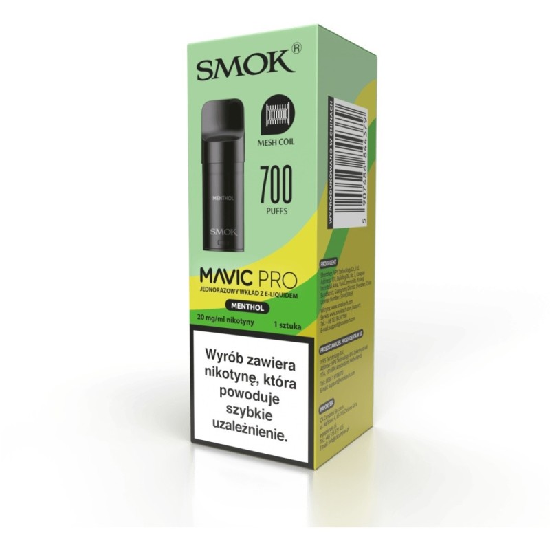 Wkład Smok Mavic Pro 2ml - Menthol 20mg (A25) | Eliq Vapoteur