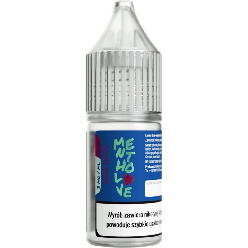 Liquid Mentholove Nicotine - Grape Escape 3mg | Eliq Vapoteur