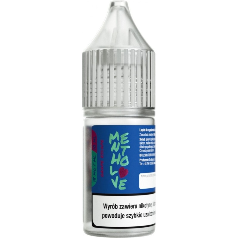 Liquid Mentholove Nicotine - Grape Escape 18mg | EliqVapoteur