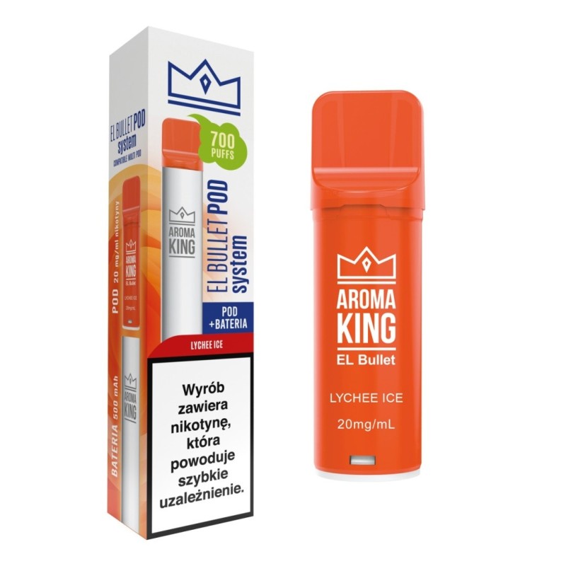 Aroma King El Bullet - Batterie + Recharge Lychee Ice (A25) | Eliq Vapoteur