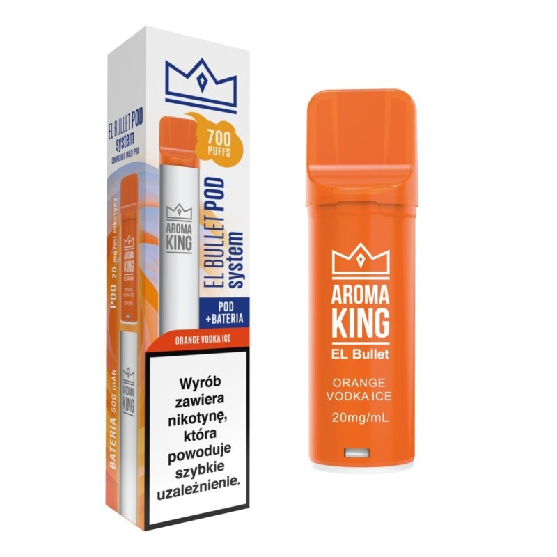 Aroma King El Bullet - Battery + Cartridge Orange Vodka Ice | EliqVapoteur