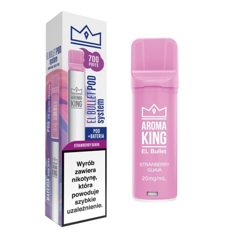 Aroma King El Bullet - Batterie + Cartouche Fraise Goyave (A25) | Eliq Vapoteur