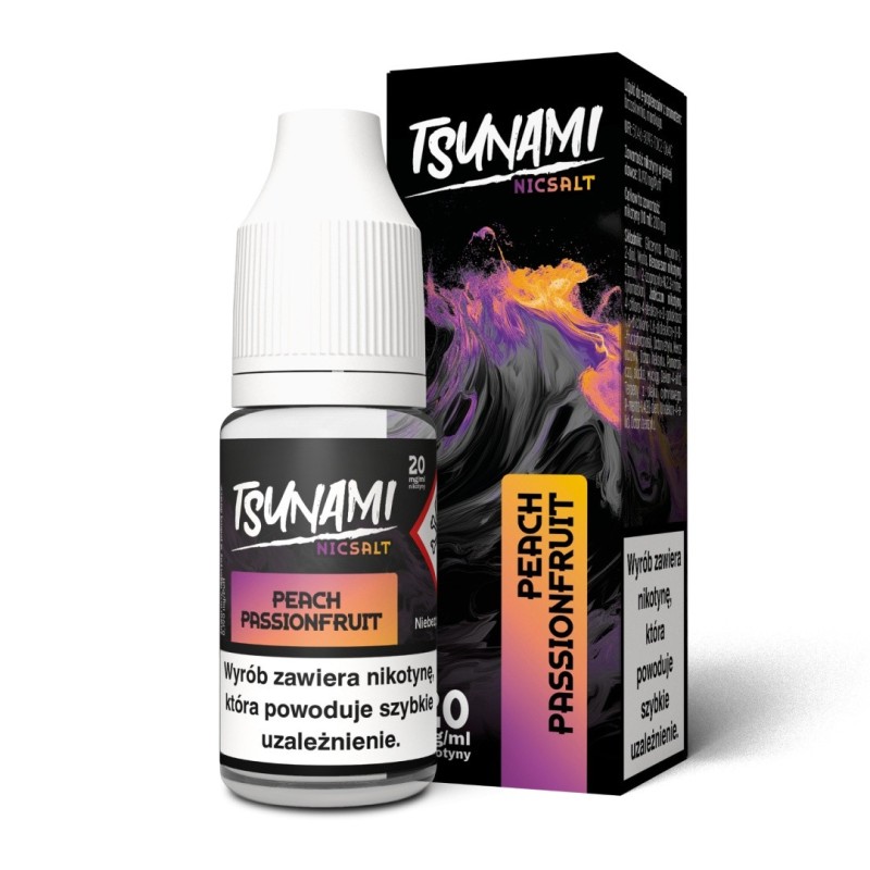 Liquid Tsunami NicSalt - 10ml Peach Passionfruit 20mg  (A25) | Eliq Vapoteur