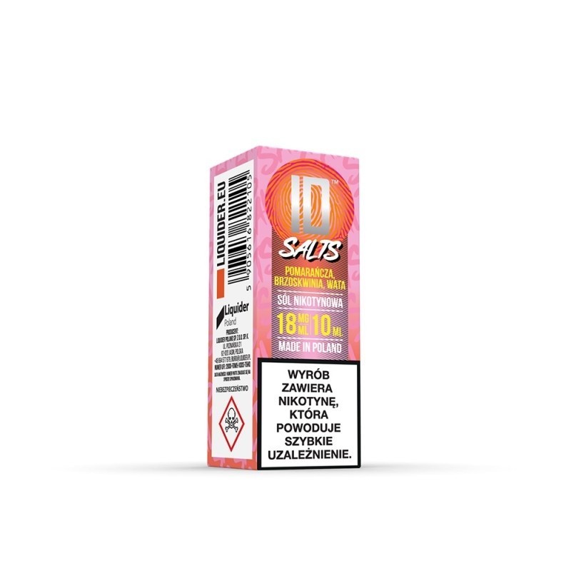 Liquid ID Salt - 10ml Pomarańcza Brzoskwinia Wata 18mg  (A25) | Eliq Vapoteur