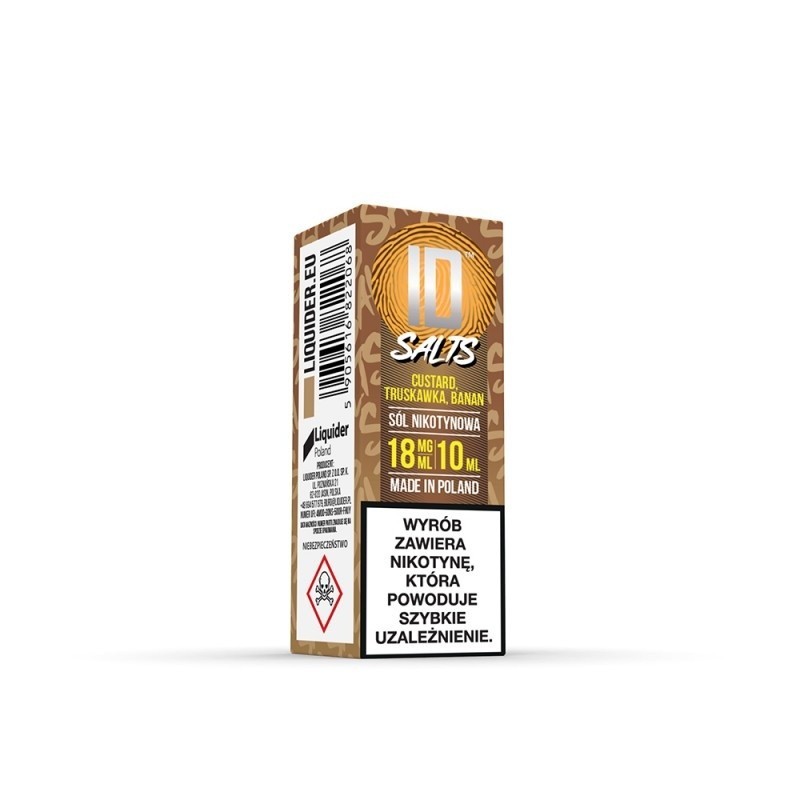 Liquid ID Sel - 10ml Crème Brûlée Fraise Banane 18mg (A25) | Eliq Vapoteur