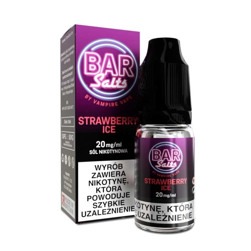 Liquid Bar Salt - Strawberry Ice 20 mg 10 ml | Eliq Vapoteur