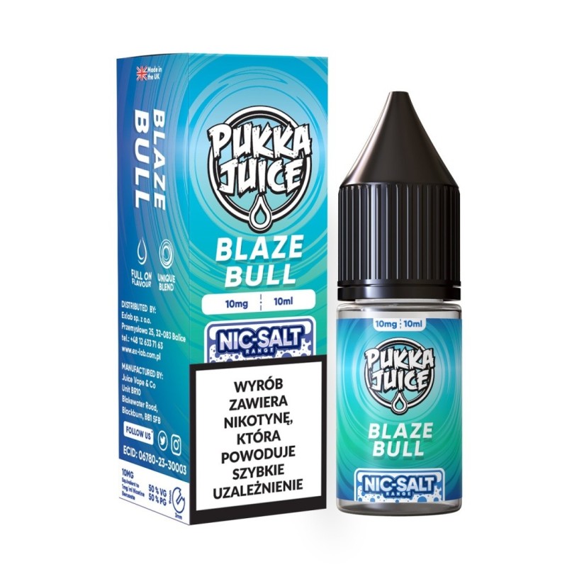 Liquid Pukka Juice 10ml - Blaze Bull 20mg salt  (A25) | Eliq Vapoteur