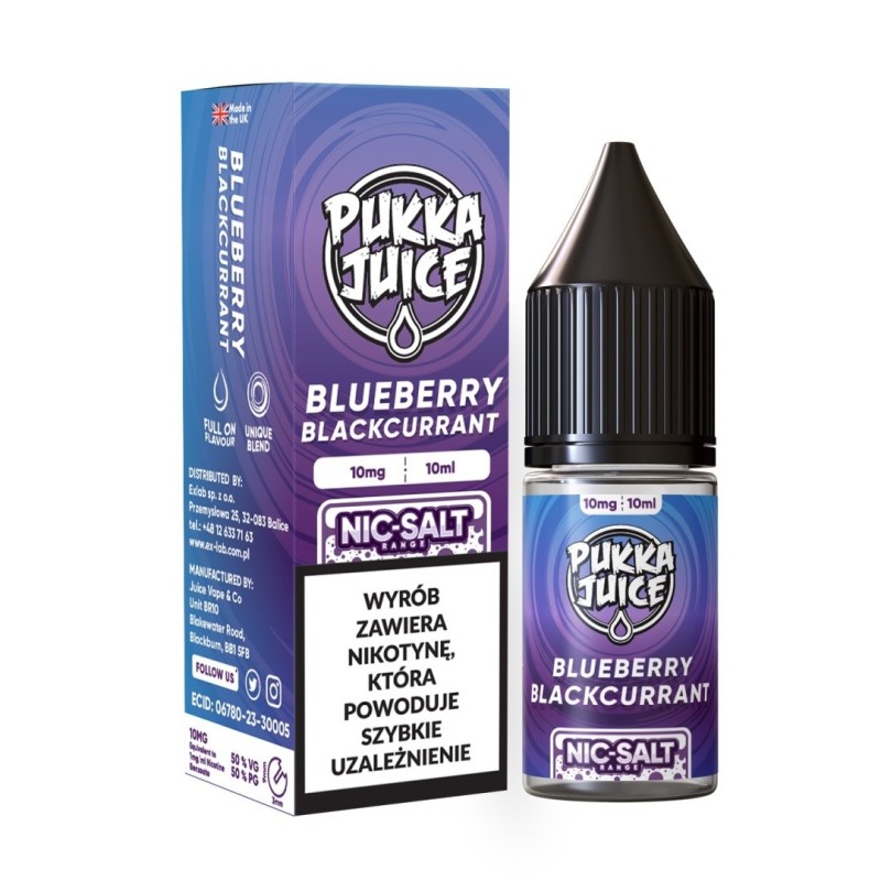 Liquid Pukka Juice 10ml - Blueberry Blackcurrant 20mg salt  (A25) | Eliq Vapoteur