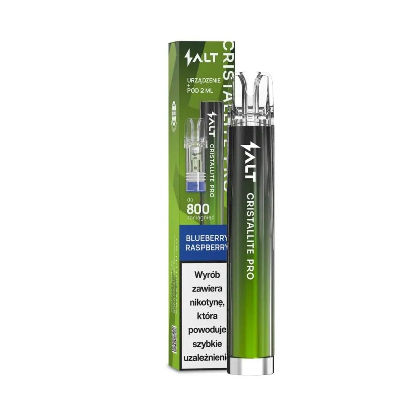 CRISTALLITE PRO Green Battery + Recharge Blueberry Raspberry 20mg (A25) | Eliq Vapoteur