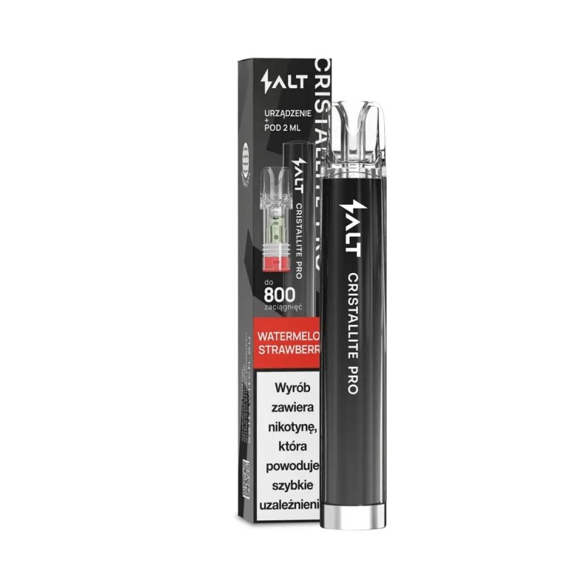 CRISTALLITE PRO Black Batterie + Recharge Watermelon Strawberry 20mg (A25) | Eliq Vapoteur