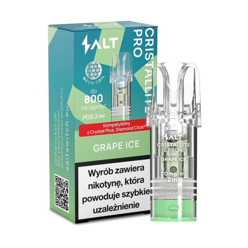Wkład CRISTALLITE PRO Grape Ice 20mg (A25) | Eliq Vapoteur
