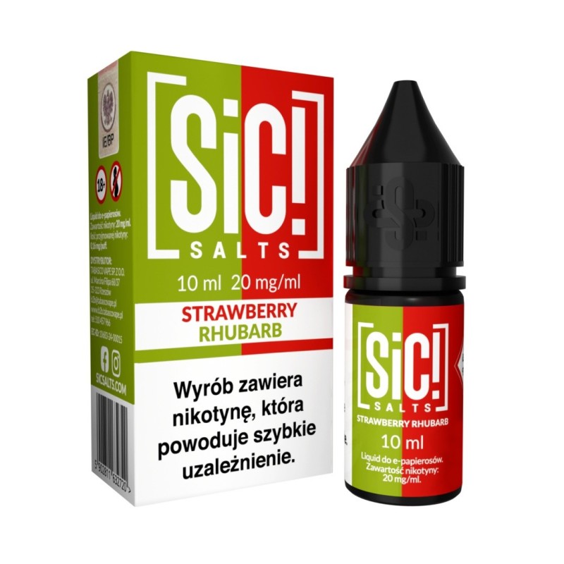 Liquid Sic Salts 10ml - Strawberry Rhubarb 20mg (A25) | Eliq Vapoteur