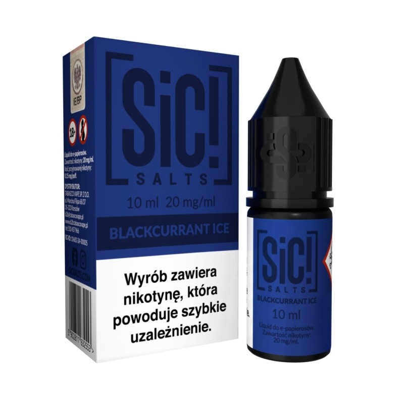 Liquid Sic Salts 10ml - Blackcurrant Ice 20mg (A25) | Eliq Vapoteur