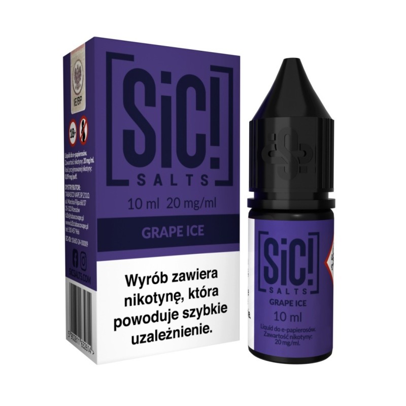 Liquid Sic Salts 10ml - Grape Ice 20mg (A25) | Eliq Vapoteur