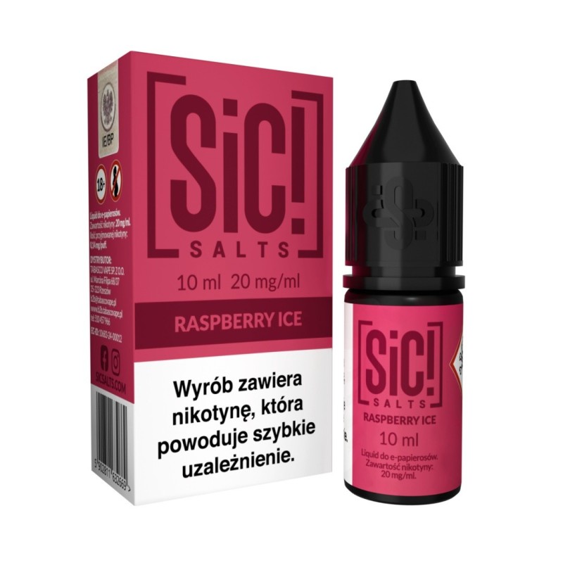 Liquid Sic Salts 10ml - Raspberry Ice 20mg (A25) | Eliq Vapoteur