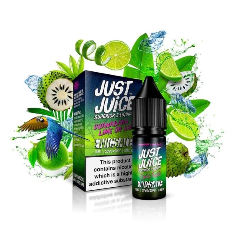 Liquid Just Juice Salt 10ml - Guanabana & Glace sur Lime 20mg (A25) | Eliq Vapoteur