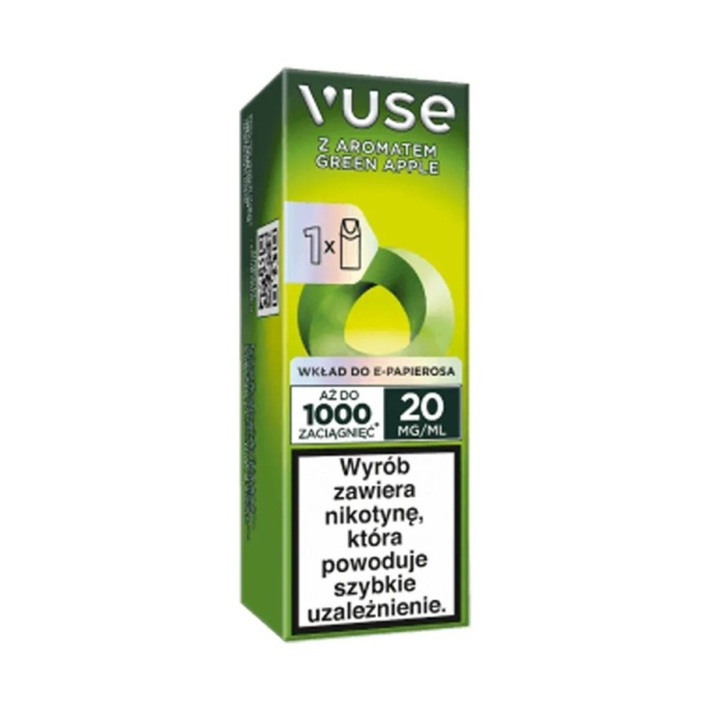 Wkład Vuse 20mg - Green Apple (A25) | Eliq Vapoteur