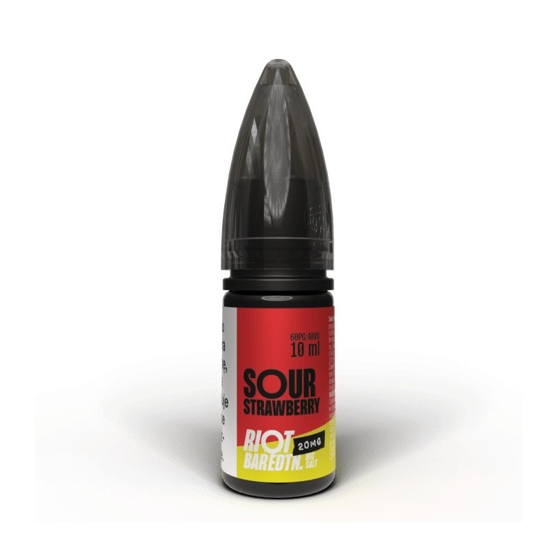 Liquid RIOT Salt 10ml - Sour Strawberry 20mg | Eliq Vapoteur