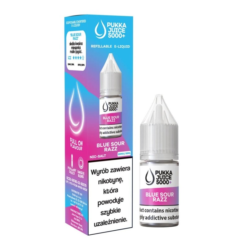 Liquid Pukka Juice 5000 Salt - Blue Sour Razz 20mg | Eliq Vapoteur