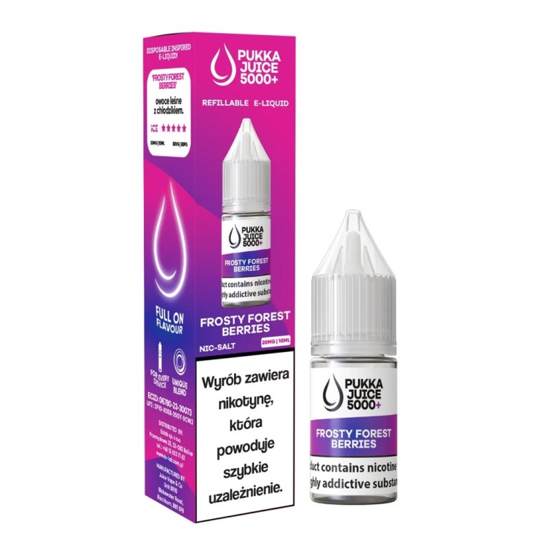 Liquid Pukka Juice 5000 Salt - Baies des Forêts Gelées 20mg | Eliq Vapoteur