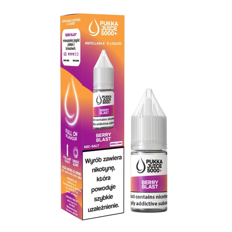 Liquid Pukka Juice 5000 Salt - Berry Blast 20mg | Eliq Vapoteur