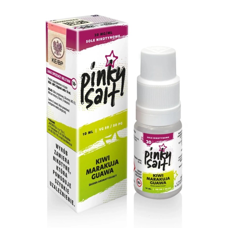 Liquid Pinky Vape Salt - 10ml Kiwi Marakuja Guawa 20mg (A25) | Eliq Vapoteur