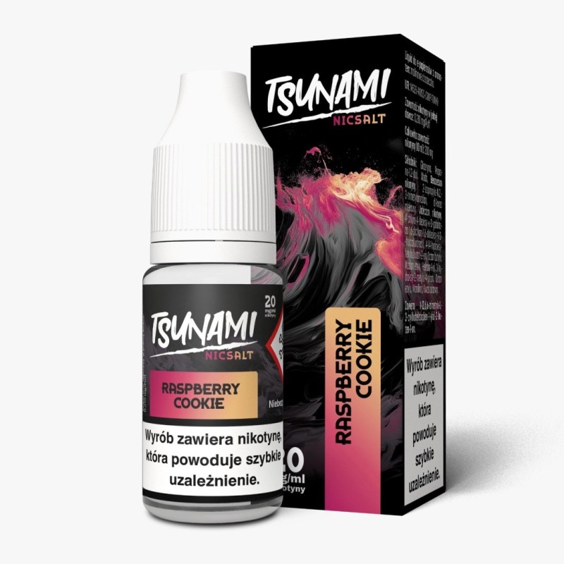 Liquid Tsunami NicSalt - 10ml Raspberry Cookie 20mg (A25) | Eliq Vapoteur