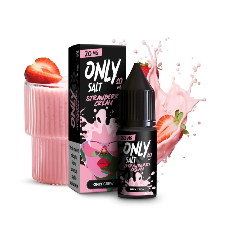Liquid Only Salt 10ml - Strawberry Cream 20mg (A25) | Eliq Vapoteur