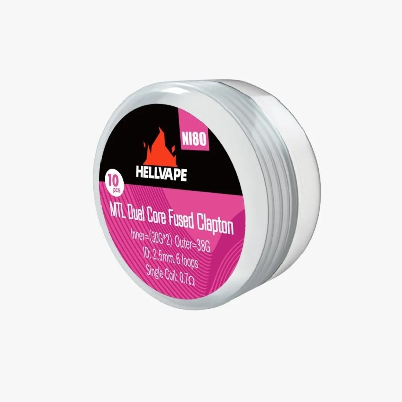 Hellvape - Ni80 MTL Dual Core Fused Claptons Coils pre-built 0.7Ω | EliqVapoteur