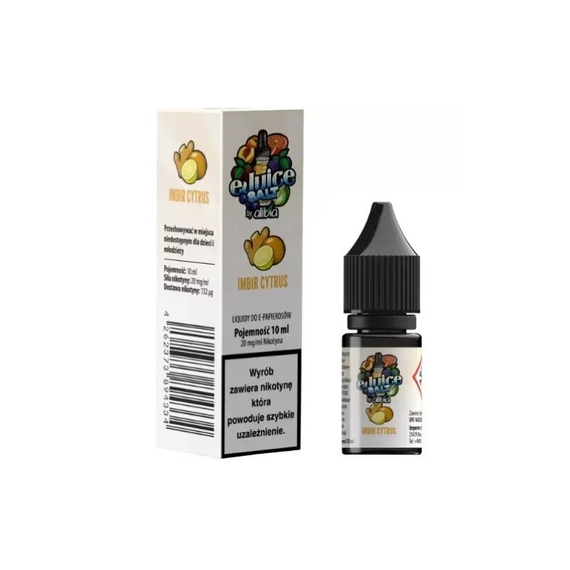 Liquid EJUICE Salt 20mg 10ml - Gingembre Agrume | Eliq Vapoteur