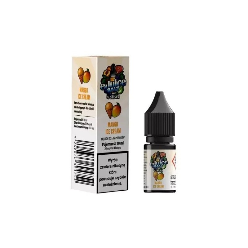 Liquid EJUICE Salt 20mg 10ml - Crème Glacée à la Mangue | Eliq Vapoteur