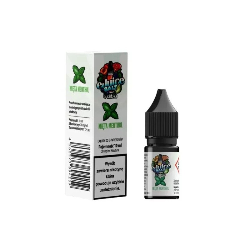 Liquid EJUICE Salt 20mg 10ml - Menthe Menthol | Eliq Vapoteur