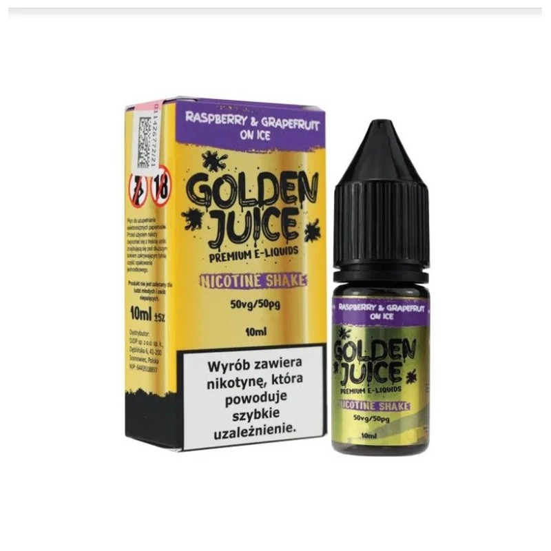 Liquid Golden Juice 10ml - Raspberry & Grapefruit 18mg | Eliq Vapoteur