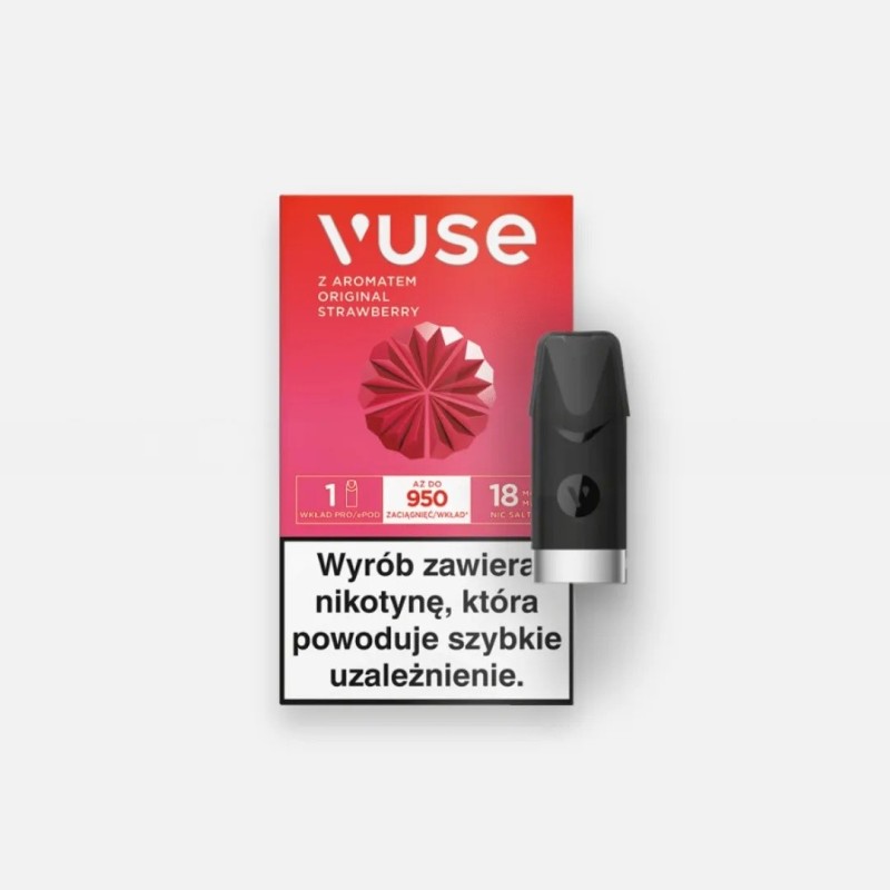 Wkłady do Vuse ePod - Original Strawberry 18mg (1 szt.) | Eliq Vapoteur