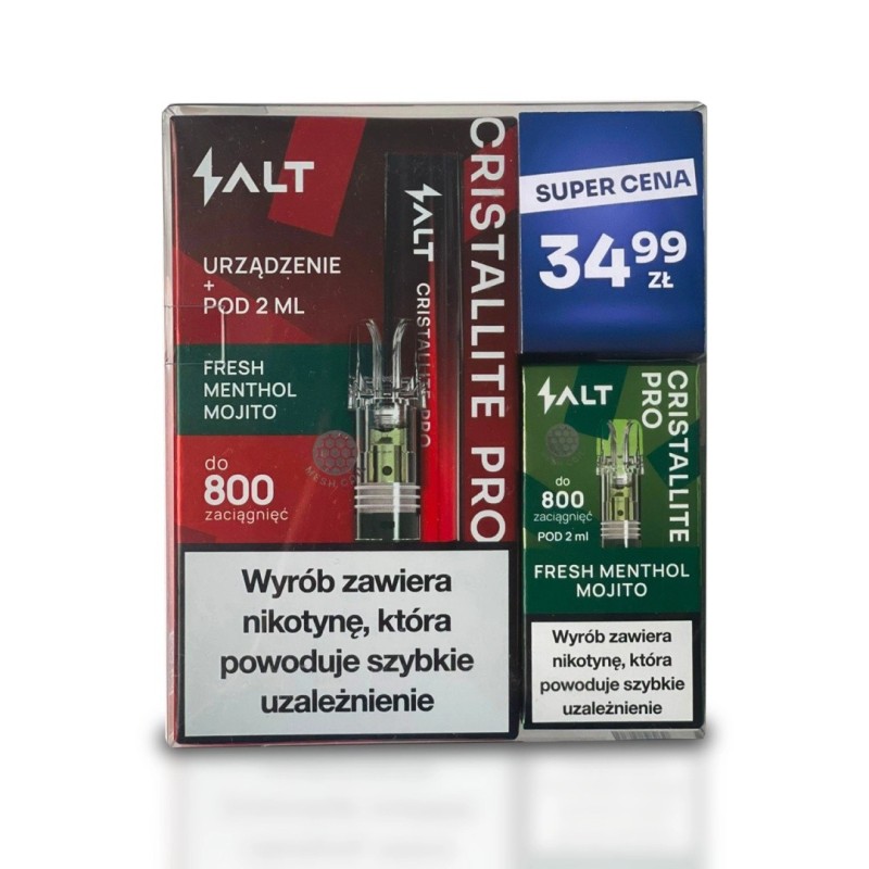 Cristallite Pro + 2 Cartouches Fresh Menthol Mojito | Eliq Vapoteur