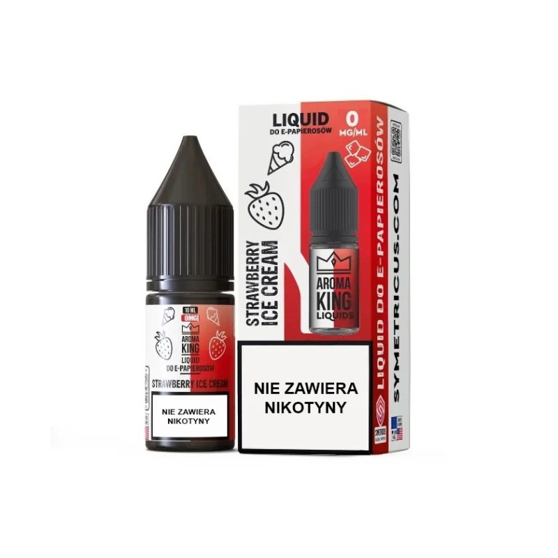 Liquid Aroma King 0mg 10 ml - Strawberry Ice Cream | Eliq Vapoteur