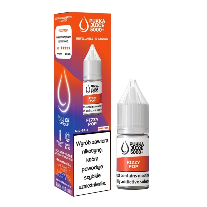 Liquid Pukka Juice Salt 5000 - Fizzy Pop 20mg | Eliq Vapoteur