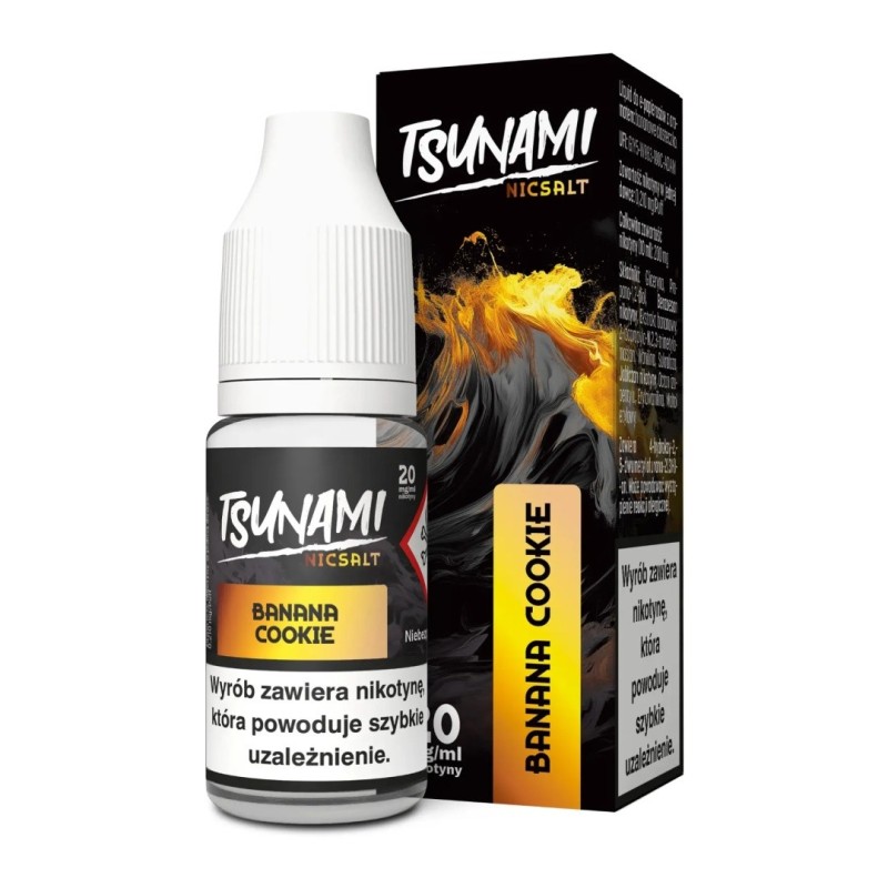Liquid Tsunami NicSalt - 10ml Banana Cookie 20mg (A25) | Eliq Vapoteur