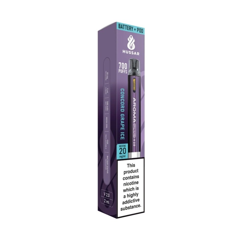 Hussar Aroma Plus Purple Kit + Concord Grape Ice 20mg (A25) | Eliq Vapoteur