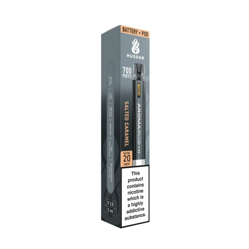 Hussar Aroma Plus Kit Gris + Caramel Salé 20mg (A25) | Eliq Vapoteur