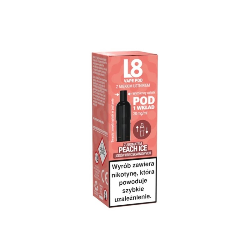 Wkład L8 Vape 800puff 20mg - Peach Ice | Eliq Vapoteur