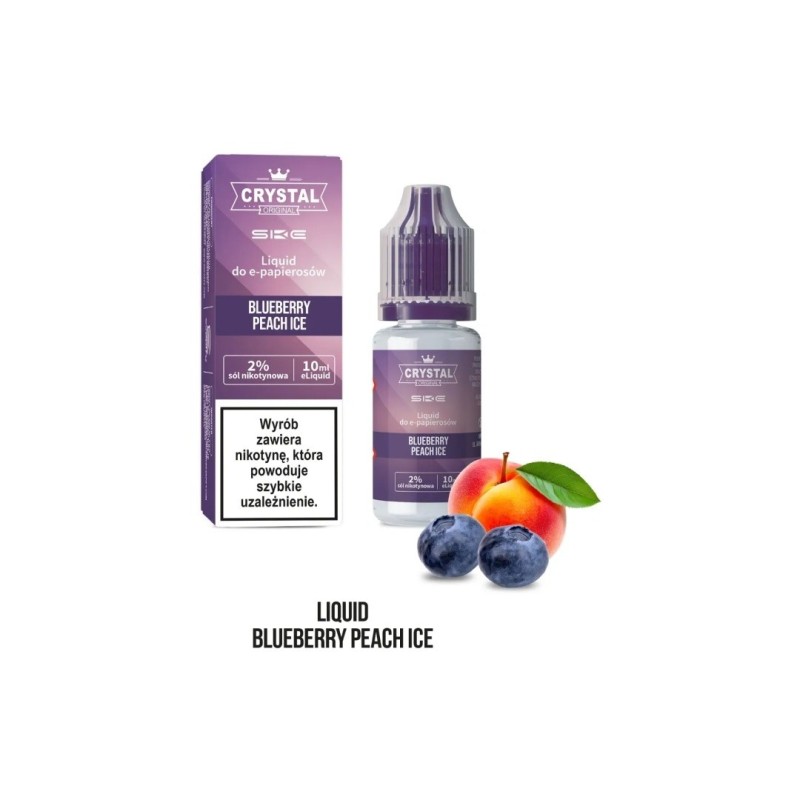Liquid Crystal Salt - Blueberry Peach Ice 20 mg 10 ml (A25) | Eliq Vapoteur