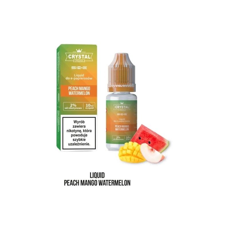 E-liquide Crystal Salt - Pêche Mangue Pastèque 20 mg 10 ml | EliqVapoteur