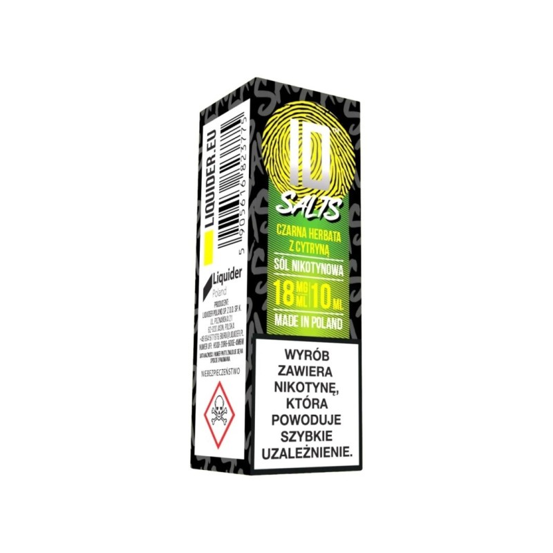 Liquid ID Salt - 10 ml Czarna Herbata Cytryna 18mg (A25) | Eliq Vapoteur